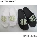 BALENCIAGA バレンシアガ シャワーサンダル メンズ スライドサンダル 靴 ホワイト/ブラック BBロゴ 689031 W1SA2 9070/1090 ...