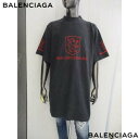 BALENCIAGA バレンシアガ 半袖Tシャツ ユニセックス カットソー コットン クルーネック ブラック 787349 TRVR9 8478 (R12650...