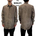 BERLUTI ベルルッティ 長袖シャツ メンズ カジュアルシャツ スクリット フライフロント ブラウン R28HTL85 SBGP(002) D49 (R14...