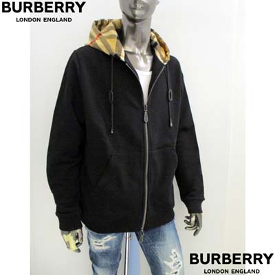 BURBERRY バーバリー パーカー メンズ フーディ スウェット ジップアップ SAMUEL ノバチェック ブラック 806 guts-10036613 ガッツ ブランドショップ サンプル画像2