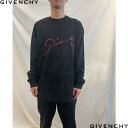 GIVENCHY ジバンシー ロンT メンズ 長袖Tシャツ ロングTシャツ クルーネック スネーク×シャンデリア ブラック BM71MH3YPX 001 (R1...