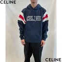 CELINE セリーヌ パーカー メンズ フーディ ブランドロゴ ライン ルーズ ネイビー RY08X 510Z FZQ7 (R159500) BJ521 20...