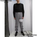 THOM BROWNE トムブラウン トラックパンツ メンズ リップストップ 4BAR ブランドロゴ ドローストリング ナイロン グレー MJQ220A 080...