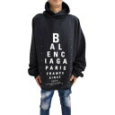 BALENCIAGA バレンシアガ パーカー ユニセックス フーディ プルオーバー ブランドロゴ ブランドロゴ ナンバー オプティカル ブラック 803265 ...