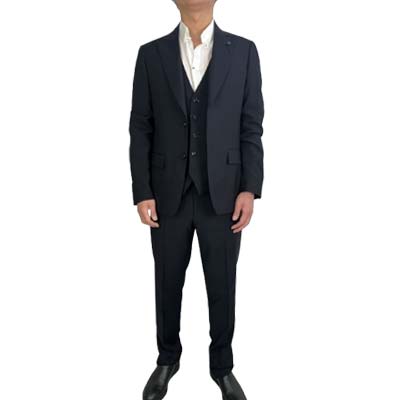 LARDINI ラルディーニ スリーピーススーツ メンズ ブートニエール 3点セット リヨセル ウール ネイビー ES5921E ESE64305 850 (R...