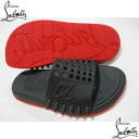 Christian Louboutin クリスチャンルブタン サンダル メンズ 靴 レッドソール ブランドロゴ スタッズ CLロゴ ブラック 1240945 B...