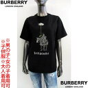 BURBERRY バーバリー 半袖Tシャツ キッズ カットソー 大人着用可 ブランドロゴ 馬上の騎士 ヒナギク フラワー 男の子 女の子 ブラック 810286...