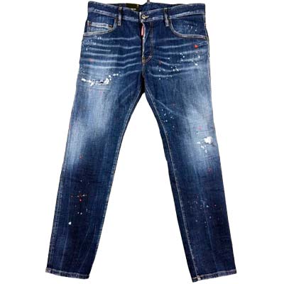 DSQUARED2 ディースクエアード ジーンズ パンツ メンズ デニム ブランドロゴ ダメージ加工 ペンキスプラッター SKATER ネイビー S74LB1734 S30664 470 (R126500) COLOG522 2025年秋冬新作 【送料無料】 【smtb-TK】