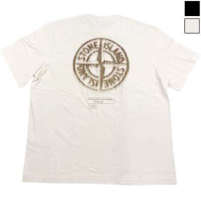 樂天商城 - STONE ISLAND ストーンアイランド 半袖Tシャツ メンズ ブランドロゴ コンパス ガーメントダイ コットン アイボリー/ブラック K2S152100037 S0197 V0093/V0029 (R42900) BJ522 新作 【送料無料】 【smtb-TK】