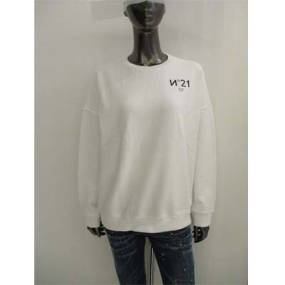 【訳あり ロゴ部分欠け】N°21 ヌメロヴェントゥーノ トレーナー レディース スウェット ブランドロゴ ドロップショルダー ホワイト 23E N2M0 E031 6330 1101 (R47700) 321 【送料無料】