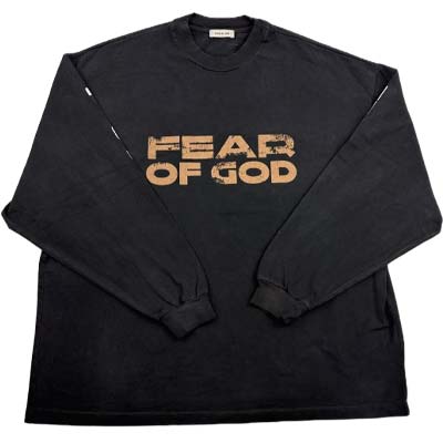 樂天商城 - FEAR OF GOD フィアオブゴッド ロンT 長袖Tシャツ メンズ ブランドロゴ ヴィンテージ風 コットン ブラック FG25FW10 10402HWJUS 001 Black (R36300) MINE522 新作 【送料無料】