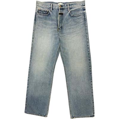 樂天商城 - FEAR OF GOD フィアオブゴッド ジーンズ メンズ パンツ デニム ブランドロゴ ボタンフライ ストレートレッグ ライトブルー FG25FW45 454DNM 437 LIGHT INDIGO (R159500) MINE522 新作 【送料無料】