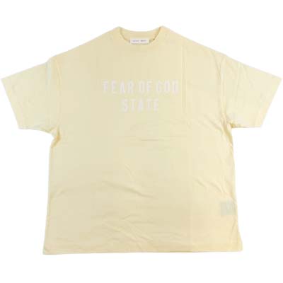 樂天商城 - FOG ESSENTIALS エフオージー エッセンシャルズ 半袖Tシャツ メンズ ブランドロゴ FEAR OF GOD STATE ラバーネーム コットン クルーネック イエロー 125SP254478F GARDEN YELLOW (R18700) GB522 新作 【送料無料】
