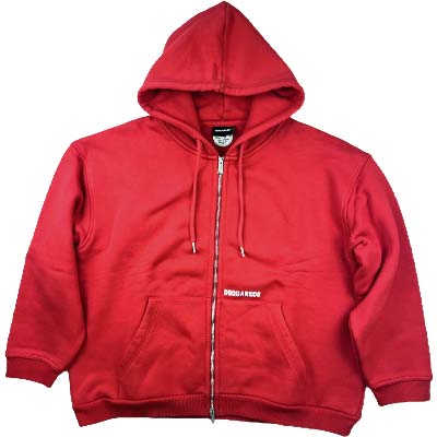 Rakuten - DSQUARED2 ディースクエアード スウェットパーカー メンズ ロゴプリント ボーイフレンドフィット フーデッド ジップアップ コットン レッド S74HG0185D25027312 (R136400) COLOG621 新作 【送料無料】