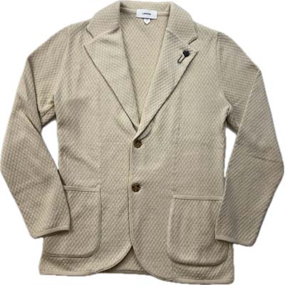 乐天商城 - LARDINI ラルディーニ テーラードジャケット メンズ シングルブレスト ブートニエール サイドポケット コットン100% ベージュ CNLJM70 PA66004 150 (R115500) COLOG621 新作 【送料無料】