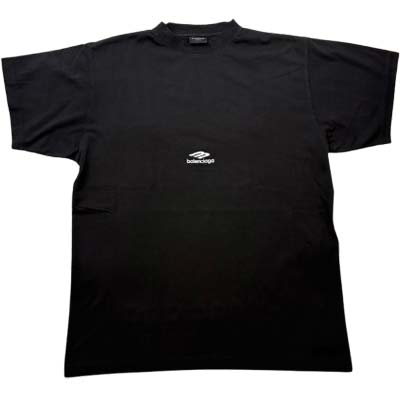 乐天商城 - BALENCIAGA バレンシアガ 半袖Tシャツ メンズ 3B Sports Icon ロゴ刺繍 クルーネック コットン ブラック 850345TTVK59034 (R103400) MENGO621 新作 【送料無料】