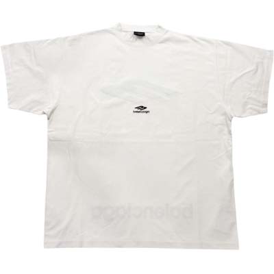 乐天商城 - BALENCIAGA バレンシアガ 半袖Tシャツ メンズ 3B Sports Icon ロゴ刺繍 クルーネック コットン ホワイト 850345TTVK59054 (R103400) MENGO621 新作 【送料無料】