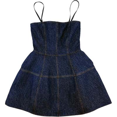 FENDI フェンディ ワンピース デニムドレス レディース FFモノグラム バルーンスカート ショート丈 バックジップ ブルー FLD568AW82F1UKI (R305800) MENGO621 新作 【送料無料】