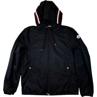 MONCLER モンクレール ジャケット メンズ ウインドブレーカー Grimpeurs トリコロールライン ロゴワッペン ジップアップ ナイロン ブラック L10911A0009054155999 (R161700) RITZ621 新作 【送料無料】