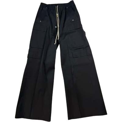 乐天商城 - RICK OWENS リックオウエンス カーゴパンツ メンズ ベラパンツ ドローストリング ウエストゴム マルチポケット ブラック RU01F2339 TE 09 (R182600) RITZ621 新作 【送料無料】