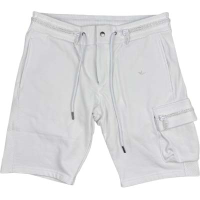 1PIU1UGUALE3 RELAX ウノピゥウノウグァーレトレ ハーフパンツ メンズ ショートパンツ カーゴショーツ 綿100% 折り鶴ロゴ ウエストジップ ラインストーン ホワイト USB-26086 SN10 (R15950) 621 新作 【送料無料】