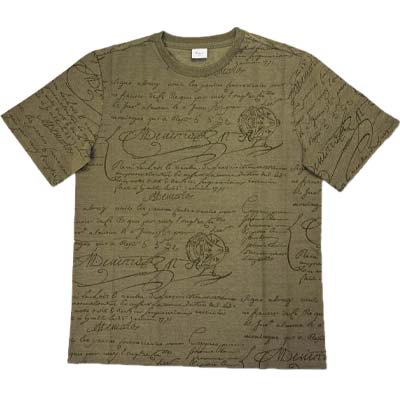 樂天商城 - BERLUTI ベルルッティ 半袖Tシャツ メンズ 総柄スクリット ネックリブ編み 綿100% R30JRS102-002 H80 SALVIA (R92400) GB621 新作 【送料無料】