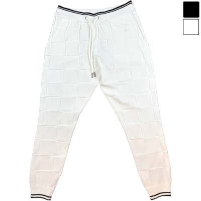 Sweat Pants - 1PIU1UGUALE3 RELAX ウノピゥウノウグァーレトレ スウェットパンツ メンズ ジョガーパンツ ブロックニット 折り鶴刺繍ロゴ ウエスト/裾ライン ホワイト/ブラック USK-26013 SN10/SN90 (R15950) 621 新作 【送料無料】