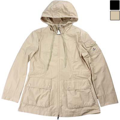 乐天商城 - MONCLER モンクレール ジャケット レディース LEANDRO ロゴワッペン ドローストリング スナップポケット ベージュ(20J)/ブラック(999) L10931A00144549P3 (R246400) BJ621 新作 【送料無料】