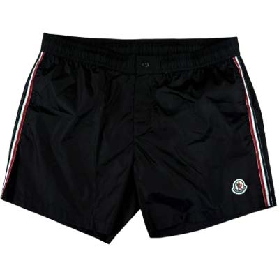乐天商城 - MONCLER モンクレール 水着 メンズ スイムウェア トリコロールライン ロゴワッペン スイムショーツ ブラック L10912C0001453326999 (R62700) BJ621 新作 【送料無料】