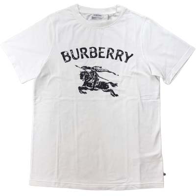 樂天商城 - BURBERRY バーバリー キッズ 半袖Tシャツ EKDロゴ ヴィンテージプリント ノバチェックタブ クルーネック ホワイト 8117319122125 A1464 12Y/14Y (R27500) COLOG621 新作 【送料無料】
