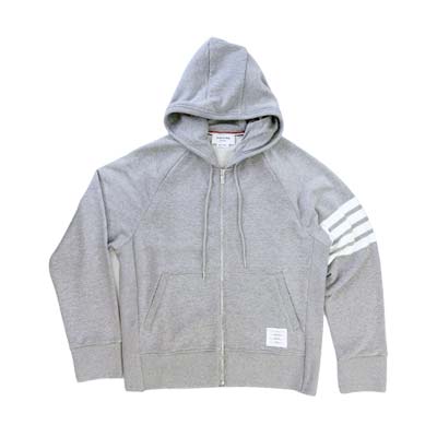 樂天商城 - THOM BROWNE トムブラウン パーカー メンズ フーディ 4BAR ジップアップ トリコロールタブ ライトグレー MJT022L-00535-068 (R176000) COLOG621 新作 【送料無料】