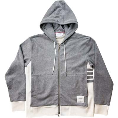 Rakuten - THOM BROWNE トムブラウン パーカー メンズ 4BAR ロゴパッチ ジップアップ トリコロール ライトグレー MJT517A-03037-055 (R192500) COLOG621 新作 【送料無料】