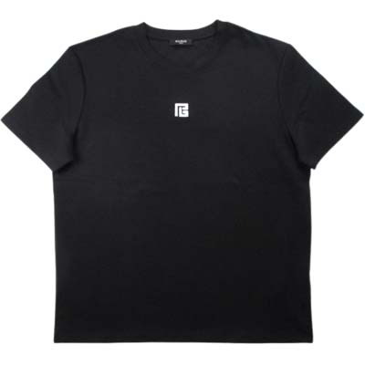 Rakuten - BALMAIN バルマン 半袖Tシャツ メンズ PBロゴ刺繍 ストレートフィット ロゴT クルーネック ブラック GH1EG000BC87 EAB (R71500) COLOG621 新作 【送料無料】