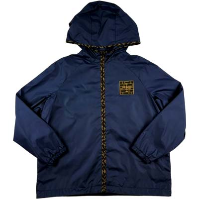 Rakuten - FENDI フェンディ ナイロンジャケット キッズ ウインドブレーカー ユニセックス FFモノグラム ロゴパッチ 子供服 ネイビー JUA274AS56F0QG0 12PLUS (R178000) MENGO621 新作 【送料無料】