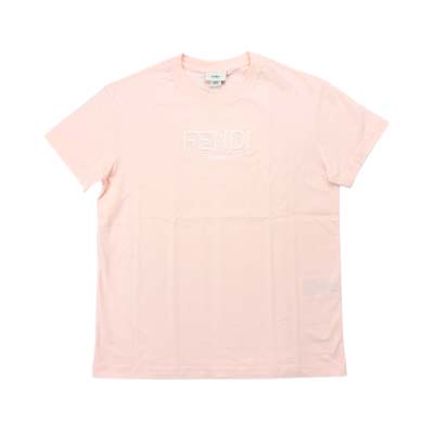 Rakuten - FENDI フェンディ Tシャツ キッズ 半袖 ユニセックス エンボスロゴプリント ピンク JUI2027AJF1UL9 12A/12PLUS (R45000) MENGO621 新作 【送料無料】