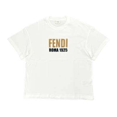 樂天商城 - FENDI フェンディ Tシャツ キッズ 半袖 ユニセックス ロゴ刺繍 アイボリー JUI2047AJF1PCP 12A/12PLUS (R69000) MENGO621 新作 【送料無料】