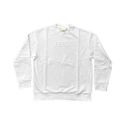 乐天商城 - FENDI フェンディ トレーナー スウェット キッズ ユニセックス エンボスロゴプリント ホワイト JUH1085V0F0TU9 12A/12PLUS (R55000) MENGO621 新作 【送料無料】