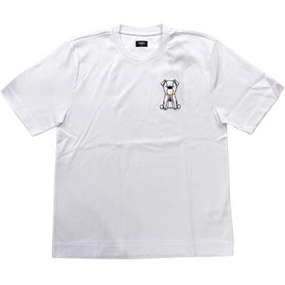 Rakuten - FENDI フェンディ 半袖Tシャツ メンズ ドッグ刺繍 Ito FFロゴ クルーネック ホワイト FY0936AW0NF0QA0 (R140800) MENGO621 新作 【送料無料】