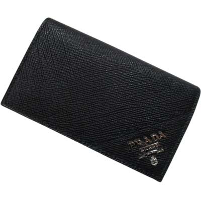 Rakuten - PRADA プラダ カードケース ユニセックス メタルロゴプレート スナップボタン カーフレザー ブラック 2MC122 QME F0002 (R92400) MENGO621 新作 【送料無料】