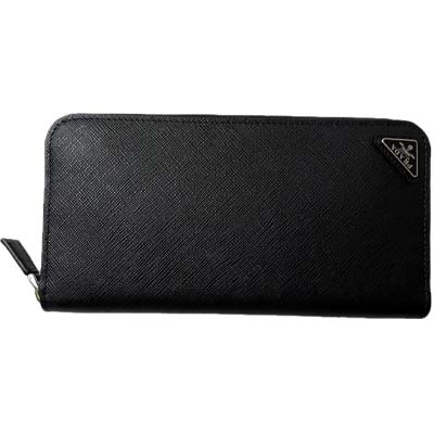 Rakuten - PRADA プラダ 長財布 ユニセックス サフィアーノ トライアングルロゴ ジップアラウンド ラウンドファスナー ブラック 2ML317 QHH F0002 (R133100) MENGO621 新作 【送料無料】