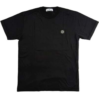 Rakuten - STONE ISLAND ストーンアイランド Tシャツ メンズ 半袖 コンパスロゴパッチ スリムフィット ガーメントダイ ブラック L1S152100027 S0013 V0029 (R33000) BJ621 新作 【送料無料】