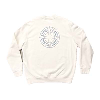 Rakuten - STONE ISLAND ストーンアイランド トレーナー メンズ スウェット コンパスロゴ オーバーサイズ ガーメントダイ アイボリー L1S156100001 S0283 V0093 (R62700) BJ621 新作 【送料無料】