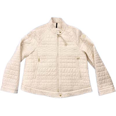 MONCLER モンクレール ダウンジャケット レディース AUBRIETA レザーロゴワッペン ショート丈 ライトベージュ L10931A00053597YF20N (R288200) GROP621 新作 【送料無料】