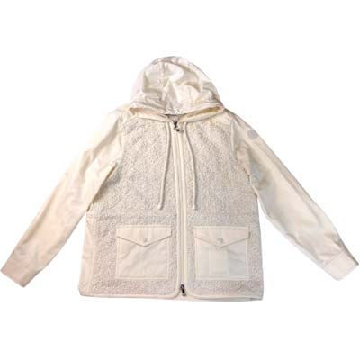 MONCLER モンクレール ジャケット レディース ERABLE ブークレ ロゴワッペン フード アイボリー L10931A00156599EVF00 (R286000/R280500) RITZ621 新作 