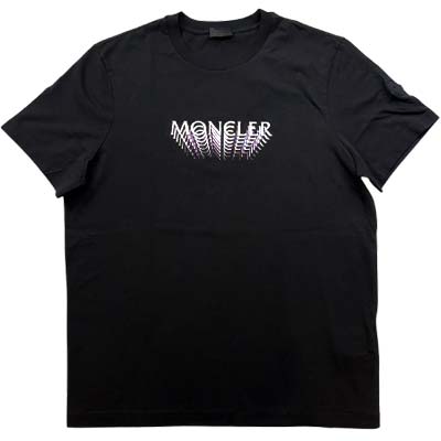 樂天商城 - MONCLER モンクレール 半袖Tシャツ メンズ 立体ロゴプリント ロゴワッペン ロゴT クルーネック ブラック L10918C0002289AYW999 (R64900) BJ621 新作 【送料無料】