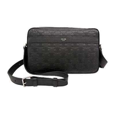 CELINE セリーヌ ショルダーバッグ ユニセックス トリオンフ エンボスレザー メッセンジャーバッグ ブラック 117003FS3.38SI (R291500) BJ621 新作 【送料無料】