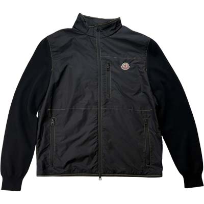 Rakuten - MONCLER モンクレール カーデガン メンズ ジャケット ナイロン切替 ロゴワッペン ジップポケット ブラック L10919B00026M1367999 (R190300) BJ621 新作 【送料無料】