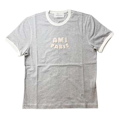 樂天商城 - AMI PARIS アミ パリス Tシャツ メンズ 半袖 ユニセックス Ami Parisロゴ刺繍 グレー UTS371.724.A079 (R37400) MENGO621 新作 【送料無料】