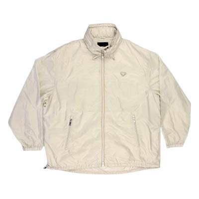PRADA プラダ ジャケット メンズ Re-Nylon トライアングルロゴ フード収納 ジップポケット ライトベージュ(チョークホワイト/キャメル) SGD109_1WQ9_F0AU1_S_OOO (R434500) GB622 新作 