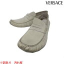 ヴェルサーチ(VERSACE) メンズ 靴 スニーカー ローファー モカシン ※汚れ有 シンプルデザイン ワンポイント ロゴ有 ホワイト VE9SM27 5C7...